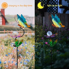 HONGLAND Solar Butterfly Garden Lights, Outdoor Lights Garden Decor for Outside, Flower Yard Decorations, Metal Yard Art for Patio Decor, Gifts for Mom - Image 4