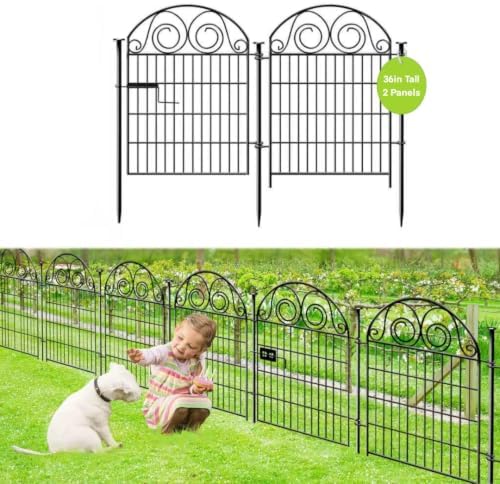 Getlay Garden Fencing 36 Inch High, 2 Panels Total 4.4 Ft(L) Dog Fences Outdoor for Yard, Dog Digging Fencing, Reusable Defense Fence for Yard│Patented by Getlaygardenfence