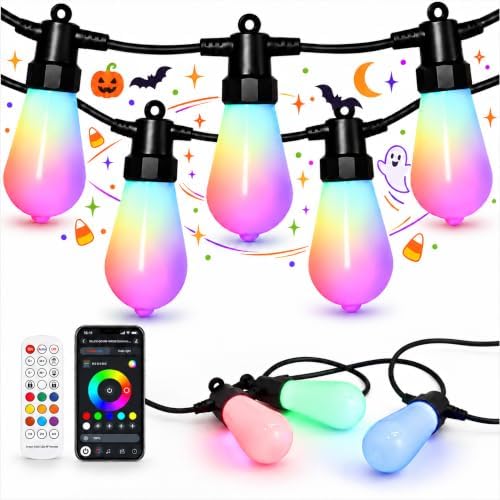 Halloween Outdoor String Lights - Patio Lights Outdoor Waterproof by suoofoi
