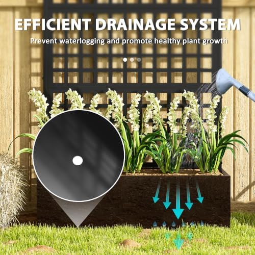 Outsunny Galvanized Raised Garden Bedw/Trellis 43" x 16" x 70" Black - Image 6