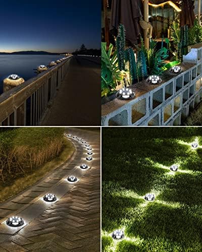 Biling Solar Ground Lights Uplight Sidelight Waterproof 12 Pack White - Image 7