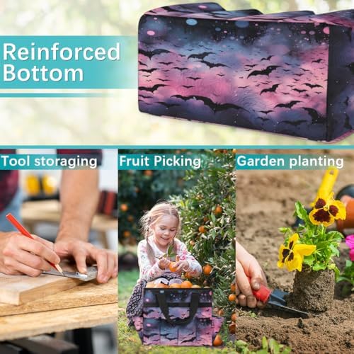 Bat Garden Tool Bag Organizer Heavy Duty Halloween Bat Gardening Tote Bag with 10 Pockets for Women Men Gardening Gifts - Image 7