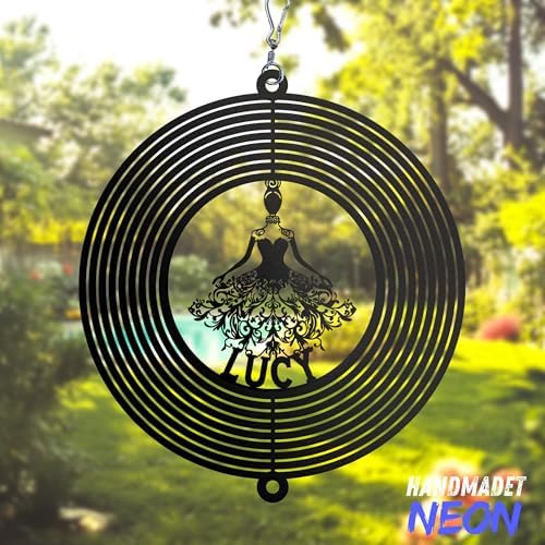 Personalized Ballerina Dancer Wind Spinner Sublimation Custom Name Ballet Dance Metal Art Laser Cut Design 3D Decor for Garden Yard Outdoor Indoor Patio Lawn Porch Girl Woman Gifts (Black) - Image 4