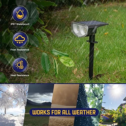 Kyosho IP67 Waterproof Color Solar Spot Lights Outdoor, Color Changing Outdoor Halloween Lights, RGBW Multicolor Solar Spotlight with 9 Modes for Lawn, Pathway, Yard, 8 Pack - Image 2
