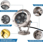 LED Pond Light Submersible Waterfall Fountain Underwater Light 12W 12V Warm White Color for Outdoor Home Garden Patio Pond - Image 2