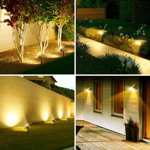 Solar Spot Lights Outdoor, 4 Pack Outdoor Solar Lights for Yard, 4 Lighting Mode Solar Landscape Spotlights with Auto On/Off, Waterproof IP67 Wall Lights for Garden, Walkway (75LED, Warm White) - Image 6