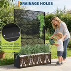 GarveeLife Metal Planter Box with Trellis 71"x47"x16", with Drainage Holes - Image 5