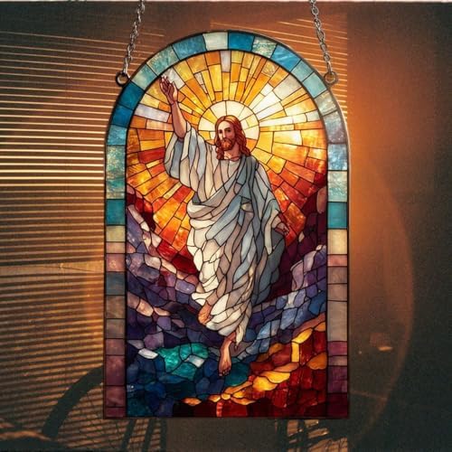 Radiant Mosaic Jesus Christ Acrylic Suncatcher - Image 7