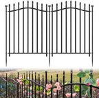 Garden Metal Fence 32" H x 22.5'L Decorative Dog Outdoor Yard Panels by Bilibompa