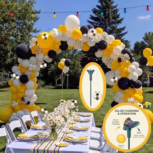 Retisee 6 Pcs Flying Bees for Centerpieces Solar Fluttering Garden Decor - Image 2