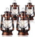 Hortsun 4 Pieces 8 Inch Vintage LED Hurricane Hanging Lantern by Hortsun
