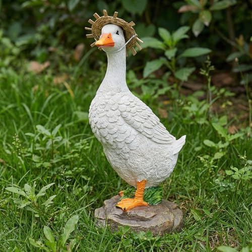 Funny Duck Outdoor Statue, Resin Garden Lawn Yard Decor, Figurine Sculpture Ornament for Porch Patio Flower Bed Home Bookshelf, 11.6" H × 5.5" L × 5.5" W by Unknown