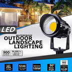 SUNVIE LED Outdoor Spotlight 12W Landscape Lighting 120V AC Waterproof Landscape Lights Spot Lights for Yard with Spiked Stake Warm White Flag Light Garden Decorative Lamp with US 3-Plug in (6 Pack) - Image 2