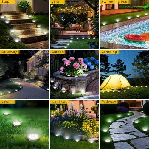 20 Pack Solar Lights Outdoor Waterproof, 8 LED Solar Ground Lights - Image 7
