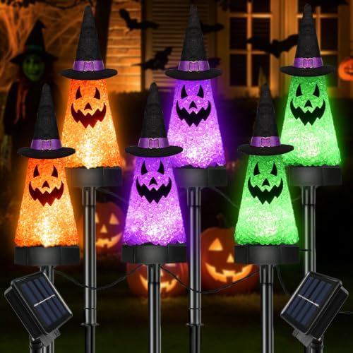 6 Pack Halloween Decorations Outdoor, Solar Ghost Pathway Lights Waterproof by BHCLIGHT