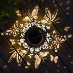 2 Pack Solar Butterfly Lanterns Outdoor Hanging Decor Lantern,Waterproof Hollow Out Retro Metal Decorative Garden Light,Graceful Decoration for Patio,Yard,Landscape,Festival - Image 3