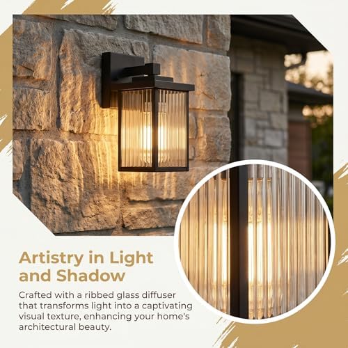 2 Pack Matte Black Porch Light, Rust-Resistant Outdoor Wall Light - Image 6