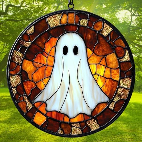 Cute Ghost Halloween Mosaic Acrylic Suncatcher - Image 3