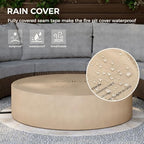SUNBURY Outdoor 42 Inch Propane Fire Pit Table, 50000 BTU Spotted White Patio Gas Fire Table w Glass Wind Guard, Tank Table, Lava Rocks - Image 5