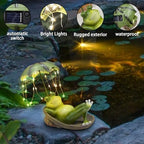 6.7" Solar Frog Statue Light Up Umbrella IP65 Waterproof Garden Decor - Image 3