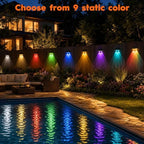Solar Fence Lights Outdoor, 6 Pack 9-Color LED Lights with Auto-Cycle, 12H - Image 2