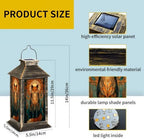 Solar Lantern Mid Century Stained Glass Fox Outdoor Waterproof Garden Hanging Lantern Solar Powered Lighting Outside Solar Light for Patio Yard Camping, Gifts for Women Mom - Image 2