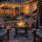 ZENY 22 in Fire Pit for Outside Wood Burning Firepit with Lid and Poker - Image 5