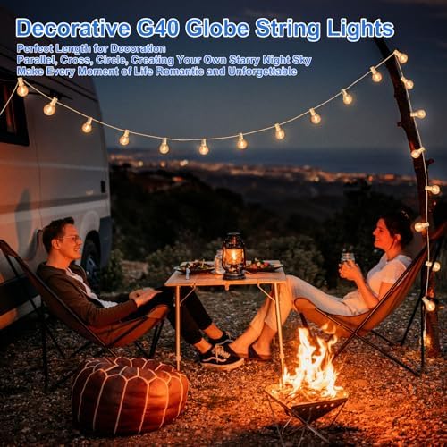 Bosceos Outdoor G40 LED Globe String Lights 25FT Shatterproof Waterproof - Image 6