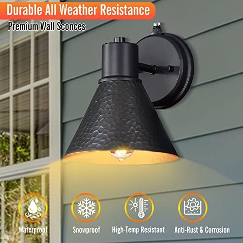2 Pack Dusk to Dawn Outdoor Wall Sconces,Exterior Farmhouse Barn Light - Image 4