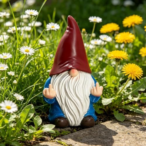 Garden Gnome Key Hider for Spare Key, Yard Decor, 7.8×4.7in (Red/Blue) - Image 6