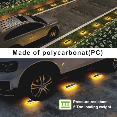 DetarZinLED Solar Step Lights Outdoor IP68 Waterproof 6 Pack Warm White Bar - Image 5