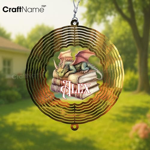 Personalized Dragon Wind Spinner 3D Stainless Steel, Dragon Garden Spinner Hanging Outdoor Decor, Wind Spinners Outdoor, Custom Gift for Grandmother, Mom, Wife - Image 3