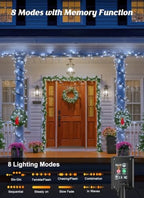 Brightown 2 Pack Solar Christmas String Lights Outdoor, Total 144ft 400 LED - Image 3