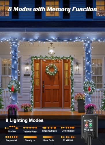 Brightown 2 Pack Solar Christmas String Lights Outdoor, Total 144ft 400 LED - Image 3