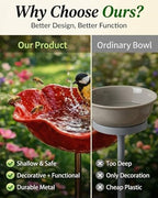 Handmade Metal Flower Garden Stakes Grace Decor Mini Bird Bath Bowl Supports for Outside Outdoors Pollinator Butterfly Bee Watering Station Birdbath Hummingbird Water Feeder Yard Art Gift(4MIX) - Image 6