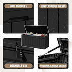 JUMMICO 78 Gallon Deck Box Waterproof Resin Outdoor Storage Box - Image 2