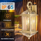 Dusk to Dawn Golden Outdoor Sconces Enclosed Bottom - Image 3