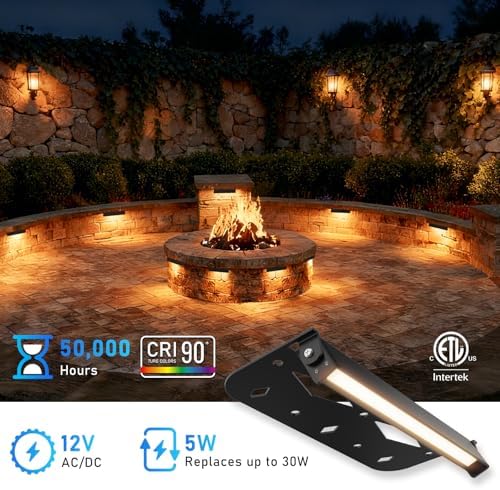Teekuv 4 Pack 7 Inch LED Retaining Wall Lights, 5W, 2700K Soft White - Image 3
