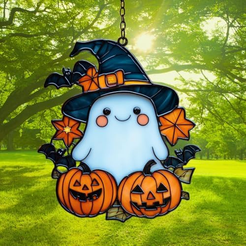 Cute Witch Ghost Acrylic Suncatcher - Image 3
