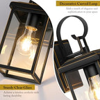 BesLowe 2-Pack Outdoor Wall Light Fixtures, Modern Porch Sconces, Bronze - Image 4