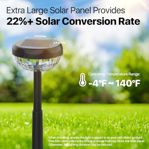 Ensenior Solar Lights Outdoor, 6 Pack, Cool White, Unique Light Pattern - Image 5