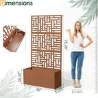 VINGLI 71"H Metal Raised Garden Bed with Trellis, Outdoor Planter Box for Climbing Vegetables, Fruits and Flowers, Privacy Screen, for Backyard, Patio, Balcony (Brown) - Image 7