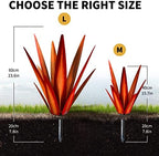 KODIBO 24" Metal Agave Plant Outdoor Decor, Large Garden Sculpture, Red - Image 2