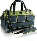 20inch Tool Bag for Men Women Heavy Duty with Waterproof Molded Base Large Tool Bag, Wide Mouth Tool Tote, Artisan Carpenter Electricians Tool Bags,Adjustable Shoulder Strap Organizer by WILAXI+PRO