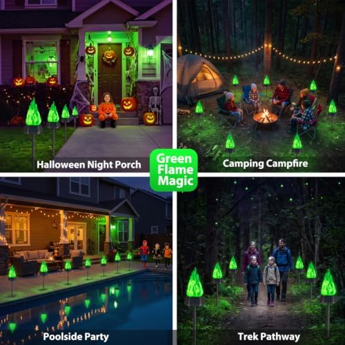 Toodour Solar Halloween Lights Outdoor, 4 Pack Solar Torch Light Waterproof - Image 5