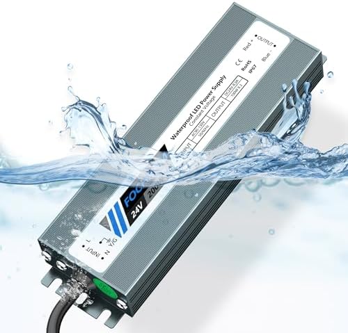 LED Power Supply 200W: AC90-130V to 24V DC 8.3A IP67 by Unknown