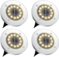 Solar Powered Disk Ground Lights Garden Grass Graden Outdoor Solar Spotlights Waterproof Lamp for Lawn Pathway Yard Driveway Step Walkway (12LED-4 Pack, Warm White Light) by Sezrgiu