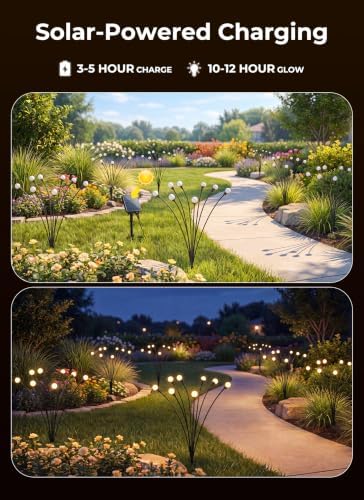 Brightown Solar Lights Outdoor,8Pack 64LED Solar Garden Lights Warm White - Image 3