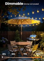 Outdoor String Lights, 50FT 25 LED Bulbs String Lights, IP65 Waterproof Connectable G40 Outside Patio Light for Backyard Porch Balcony Garden Decor Christmas Camping Gazebo - Image 3