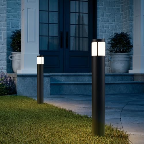Kichler 12 Volt 2700K LED 24" Round Bollard in Textured Black, for Walkways, Sidewalks, Driveways, Patios, (3" x 24"), 16265BKT27 - Image 4